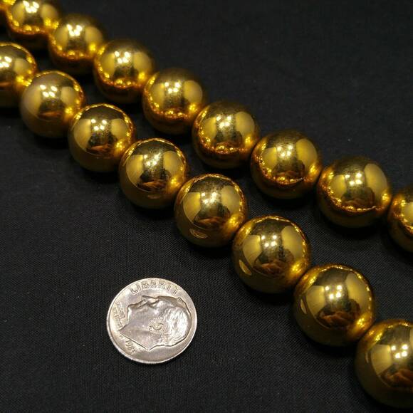 Vintage Monet Gold Plated Beaded Necklace 15mm Beads 1950s–1960s - Picture 7 of 10